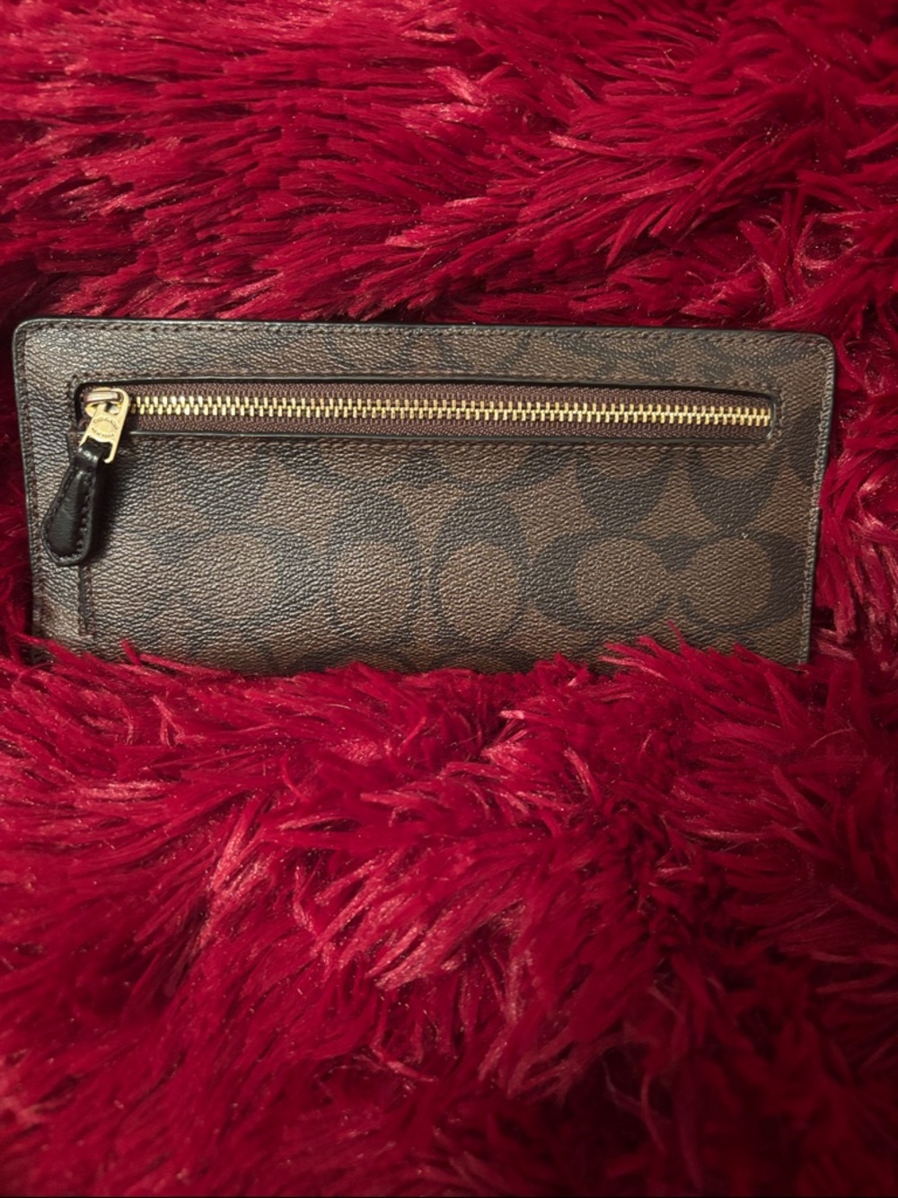 COACH Brown Signature Continental Wallet - Picture 2 of 3